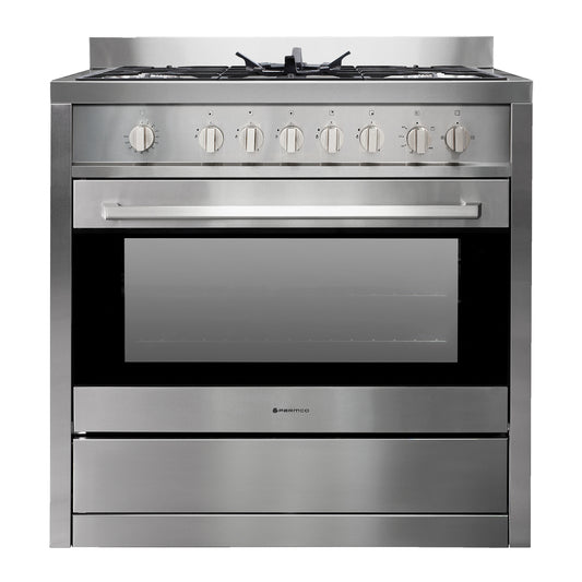 Parmco 900mm Freestanding Stove, Full Gas, Stainless Steel