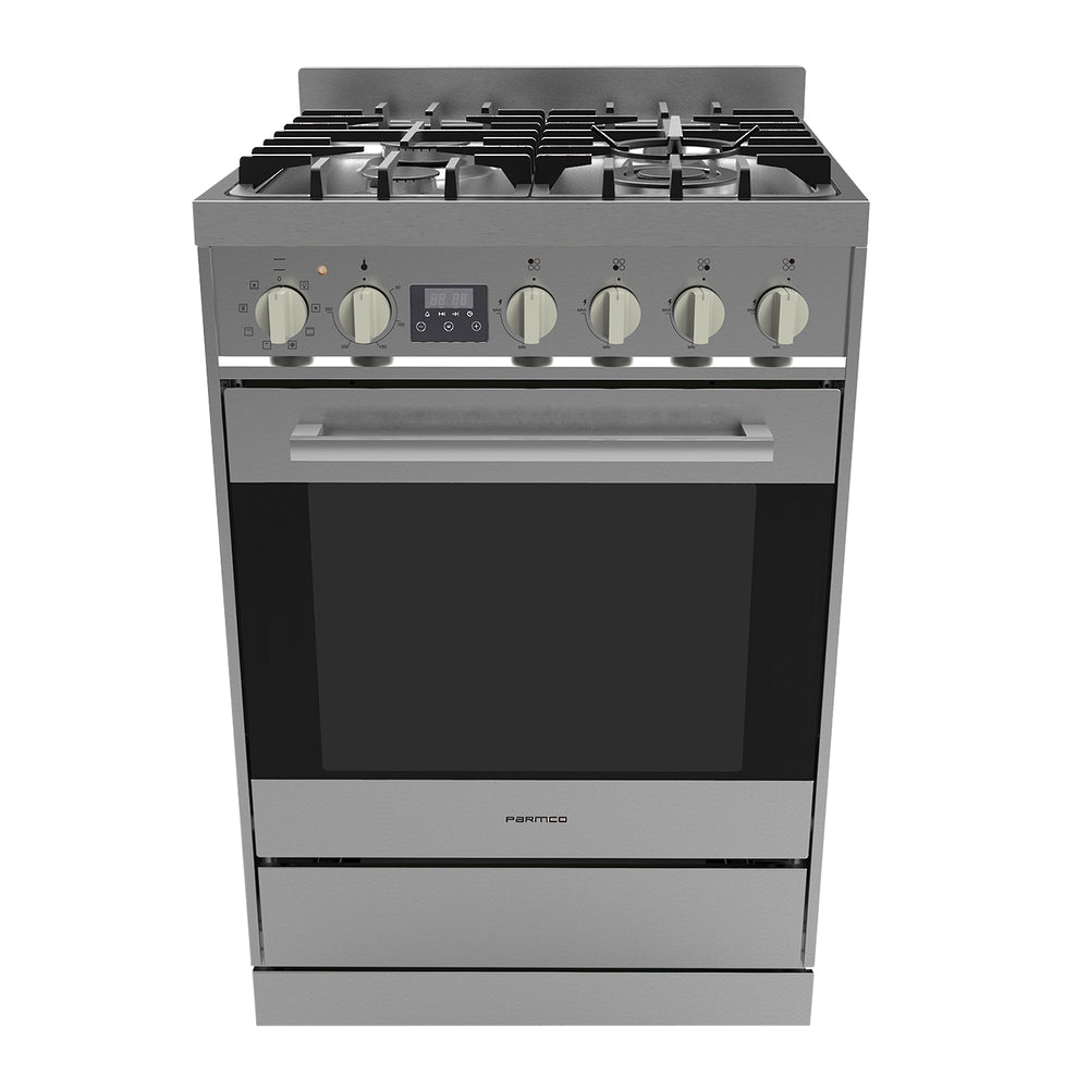 Parmco 600mm Freestanding Stove, Gas Cooktop, 8 Function, Stainless Steel