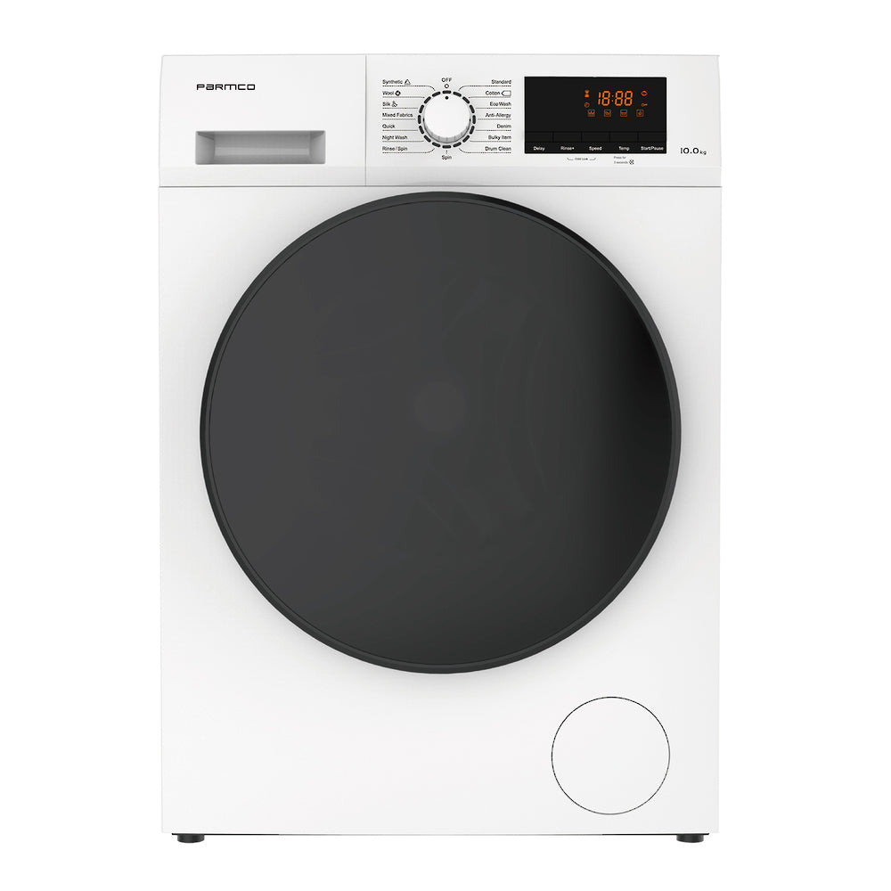 Parmco 10kg Washing Machine, Front Load, White