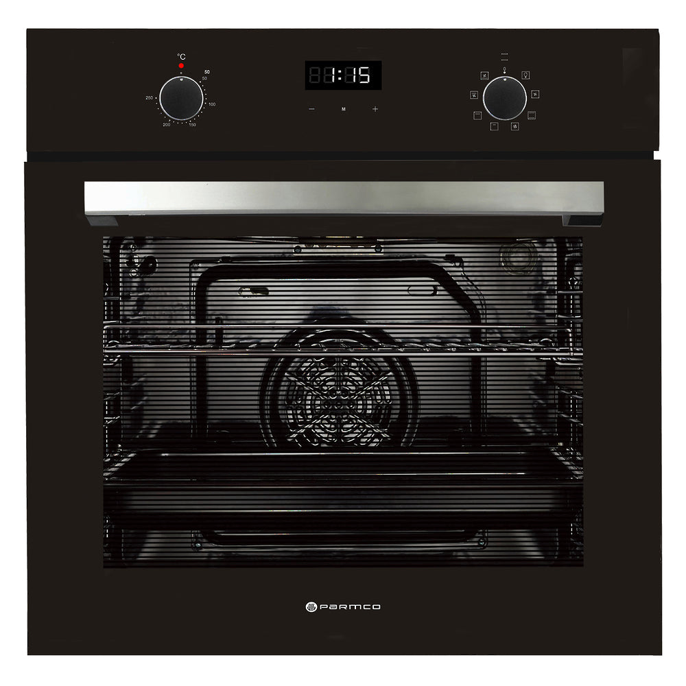 Parmco 600mm 76L Oven, 8 Function, Black